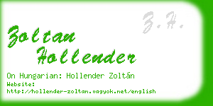 zoltan hollender business card