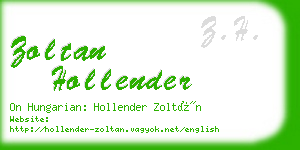 zoltan hollender business card